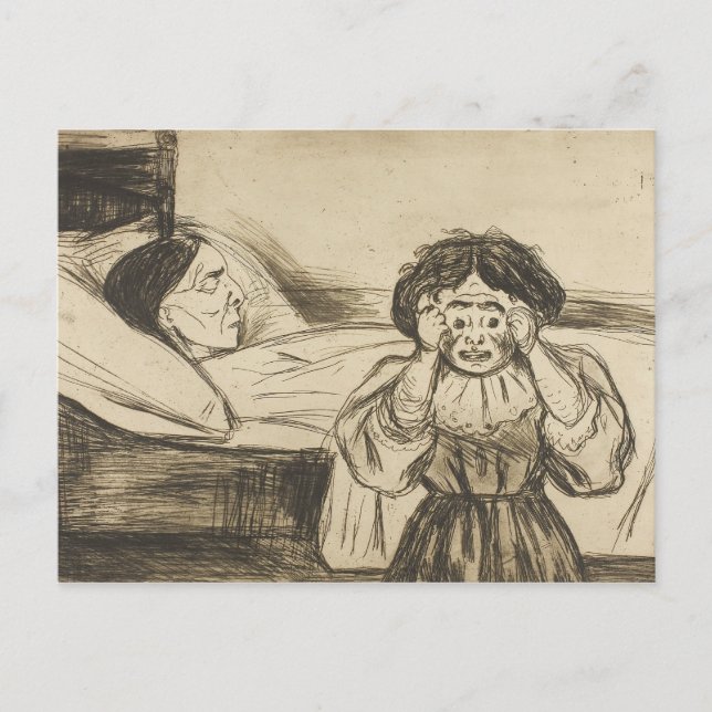 Edvard Munch - De döda Mor och hennes barn Vykort (Framsida)
