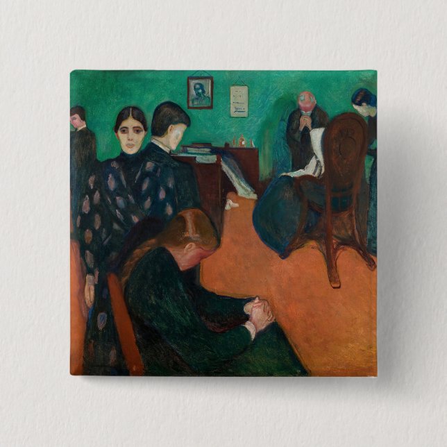 Edvard Munch - Död i Sickroom v1 Knapp (Framsida)