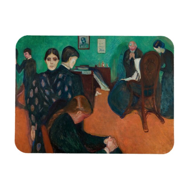 Edvard Munch - Död i Sickroom v1 Magnet (Horisontell)