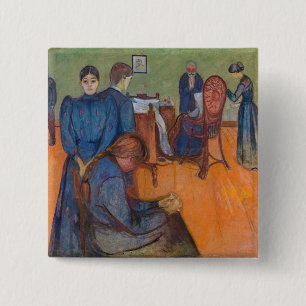 Edvard Munch - Död i Sickroom v2 Knapp
