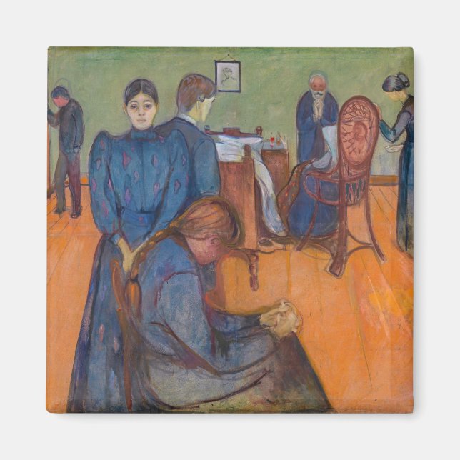 Edvard Munch - Död i Sickroom v2 Magnet (Framsidan)