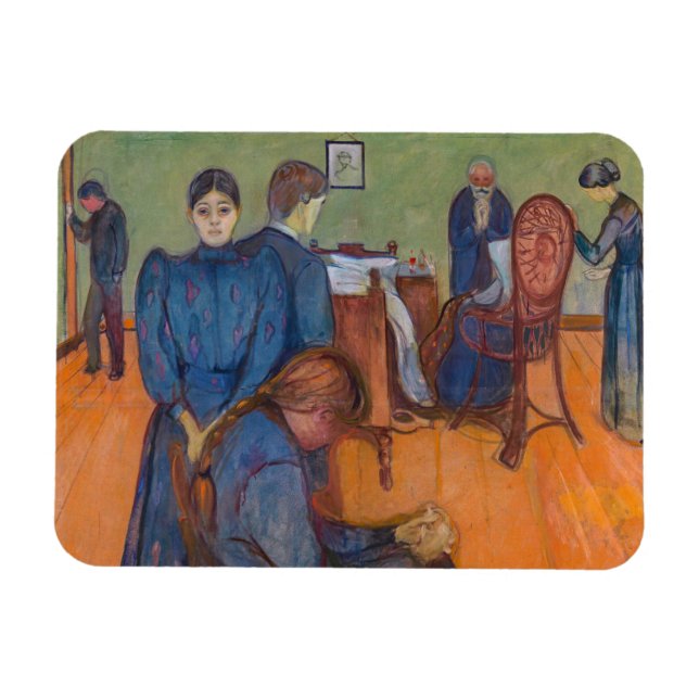 Edvard Munch - Död i Sickroom v2 Magnet (Horisontell)