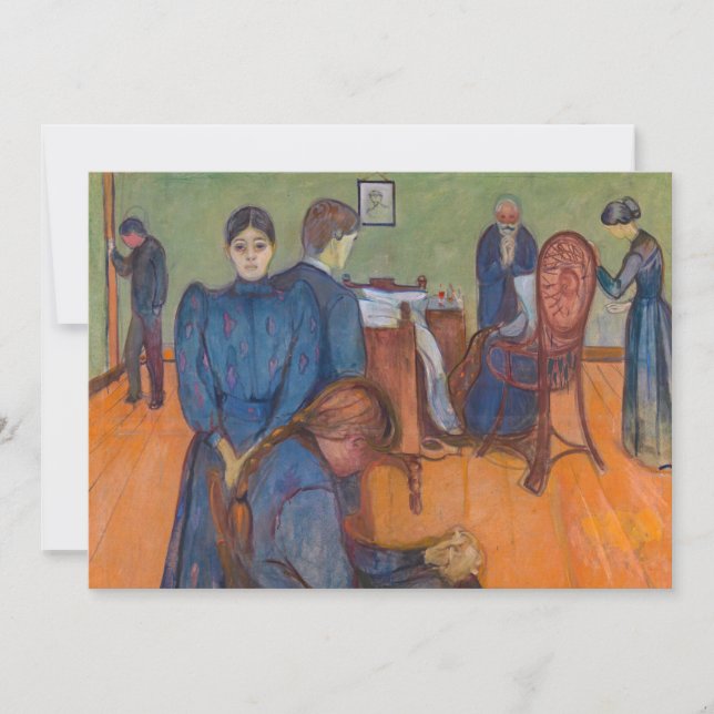 Edvard Munch - Död i Sickroom v2 Tack Kort (Framsida)