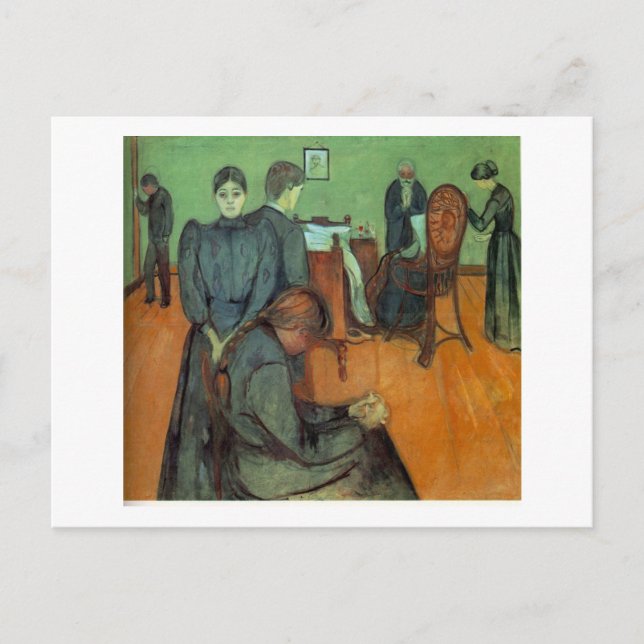 Edvard Munch - död i sickroomen 1895 Vykort (Framsida)