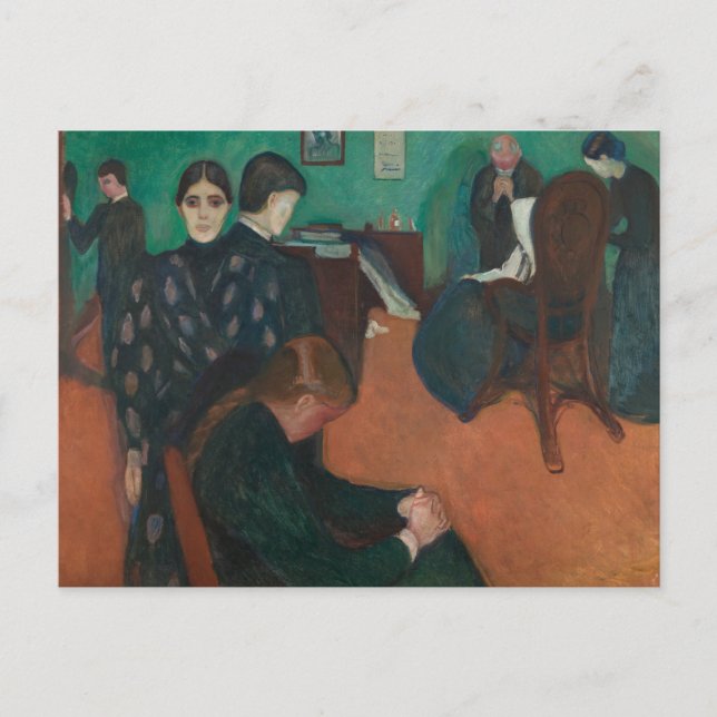 Edvard Munch - död i sickroomen Vykort (Framsida)