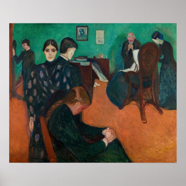Edvard Munch - Död i sjukrummet v1 Poster (Framsidan)