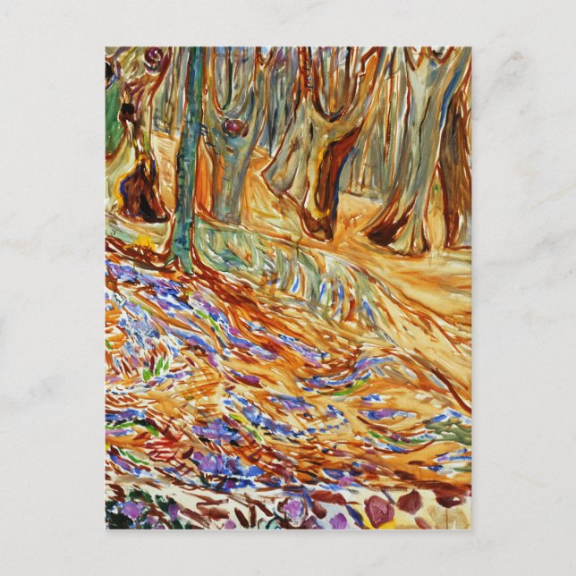 Edvard Munch - Elm Forest i Vår Vykort (Framsida)