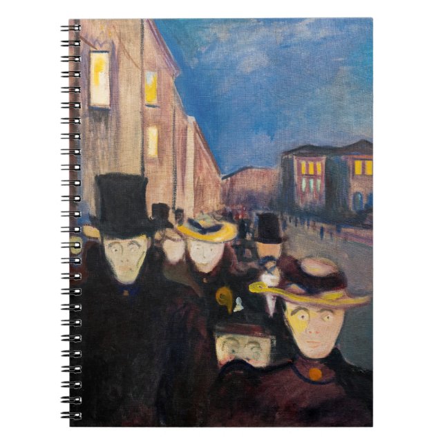 Edvard Munch - Evening på Karl Johan Street Anteckningsbok (Framsidan)