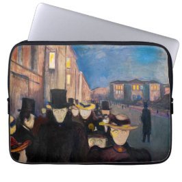 Edvard Munch - Evening på Karl Johan Street Laptop Fodral