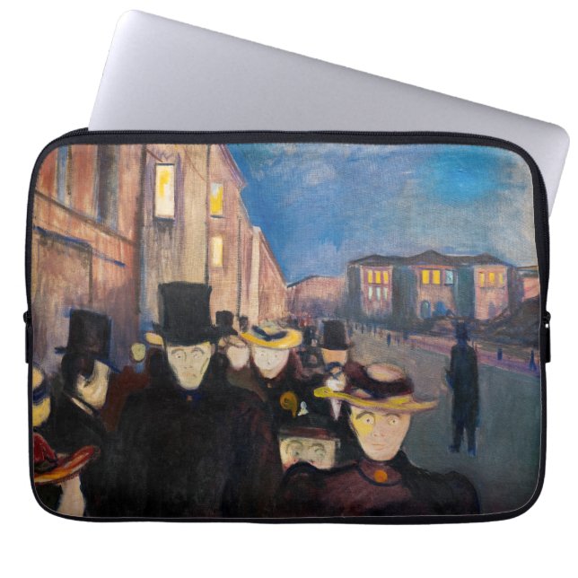 Edvard Munch - Evening på Karl Johan Street Laptop Fodral (Framsidan)