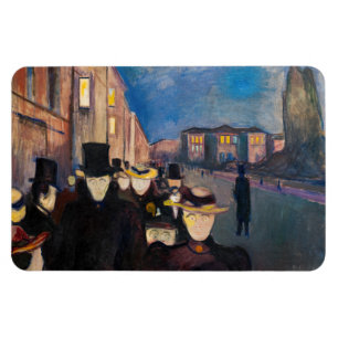 Edvard Munch - Evening på Karl Johan Street Magnet