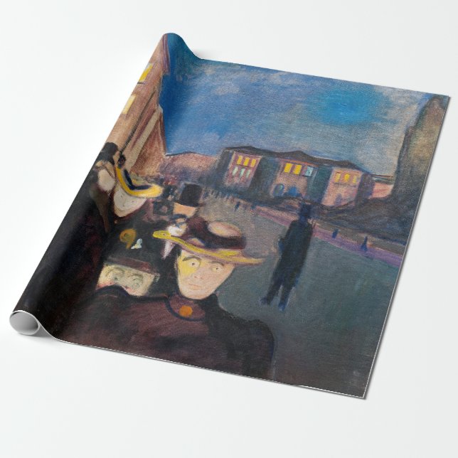 Edvard Munch - Evening på Karl Johan Street Presentpapper (Utrullad)