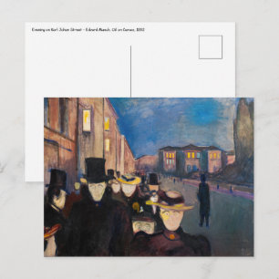 Edvard Munch - Evening på Karl Johan Street Vykort