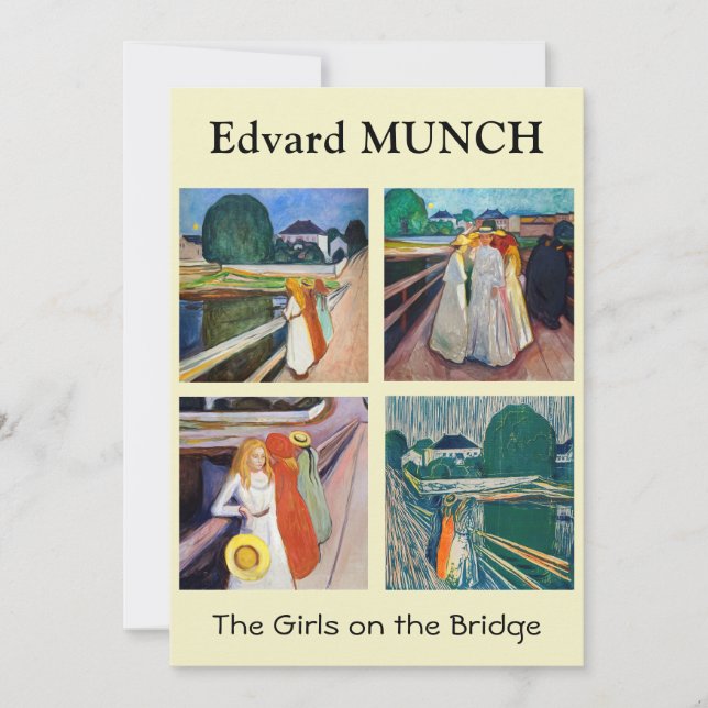 Edvard Munch - Flickorna på Bridge Selection Tack Kort (Framsida)