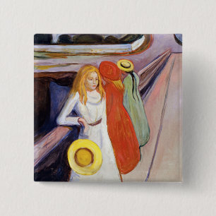 Edvard Munch - Flickorna på bron 1901 Knapp