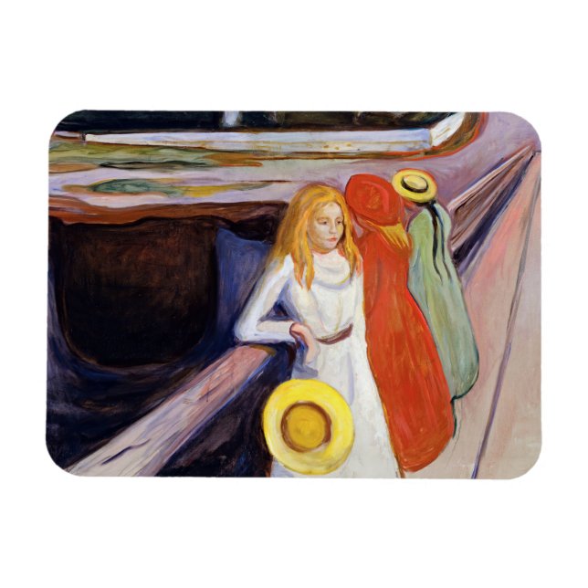 Edvard Munch - Flickorna på bron 1901 Magnet (Horisontell)