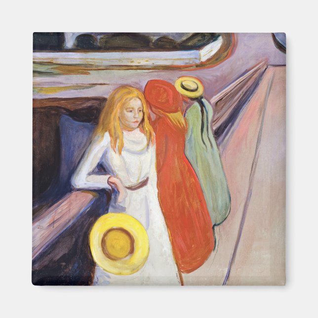 Edvard Munch - Flickorna på bron 1901 Magnet (Framsidan)