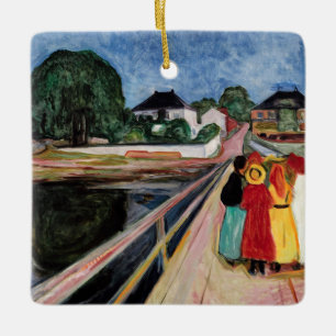 Edvard Munch - Flickorna på bron 1902 Julgransprydnad Keramik