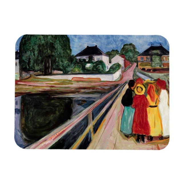 Edvard Munch - Flickorna på bron 1902 Magnet (Horisontell)