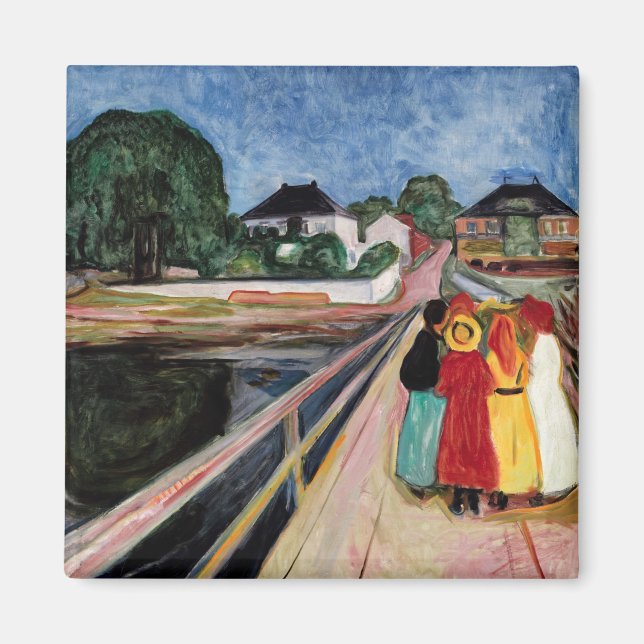 Edvard Munch - Flickorna på bron 1902 Magnet (Framsidan)