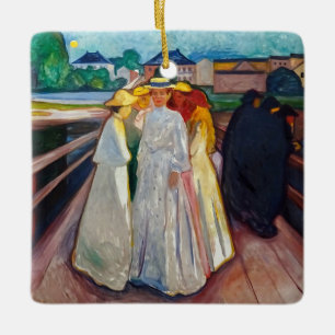 Edvard Munch - Flickorna på bron 1903 Julgransprydnad Keramik