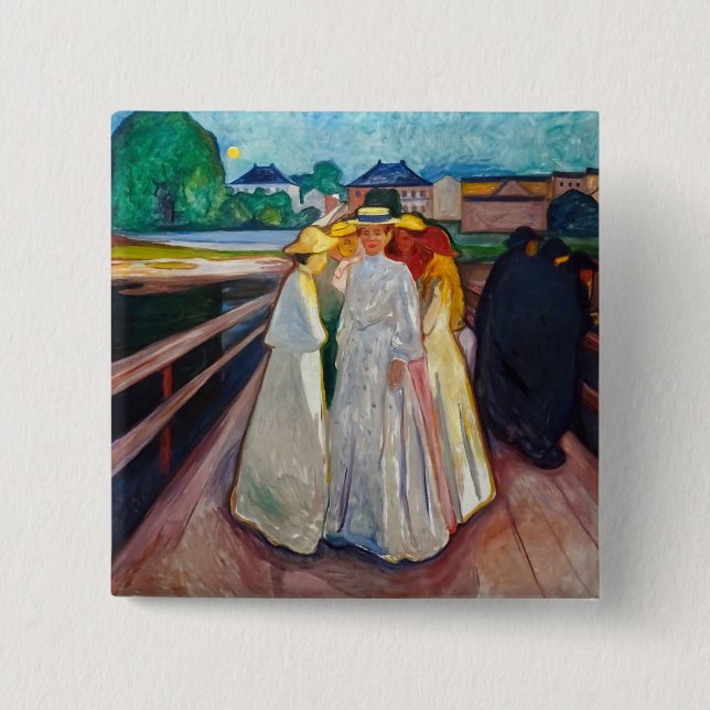 Edvard Munch - Flickorna på bron 1903 Knapp (Framsida)