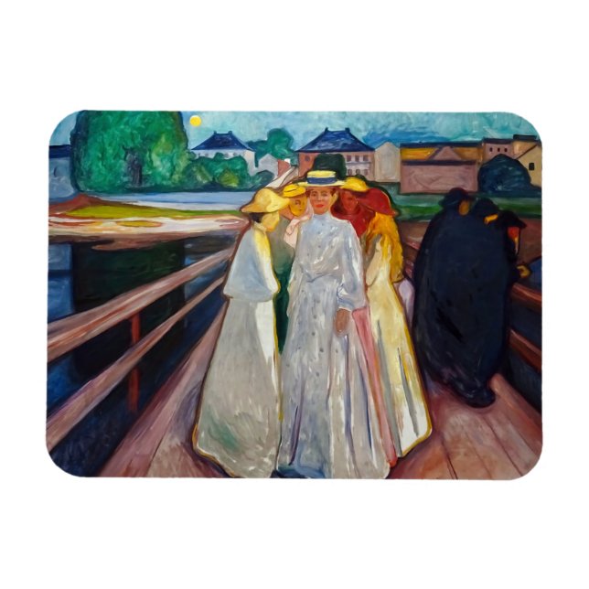 Edvard Munch - Flickorna på bron 1903 Magnet (Horisontell)