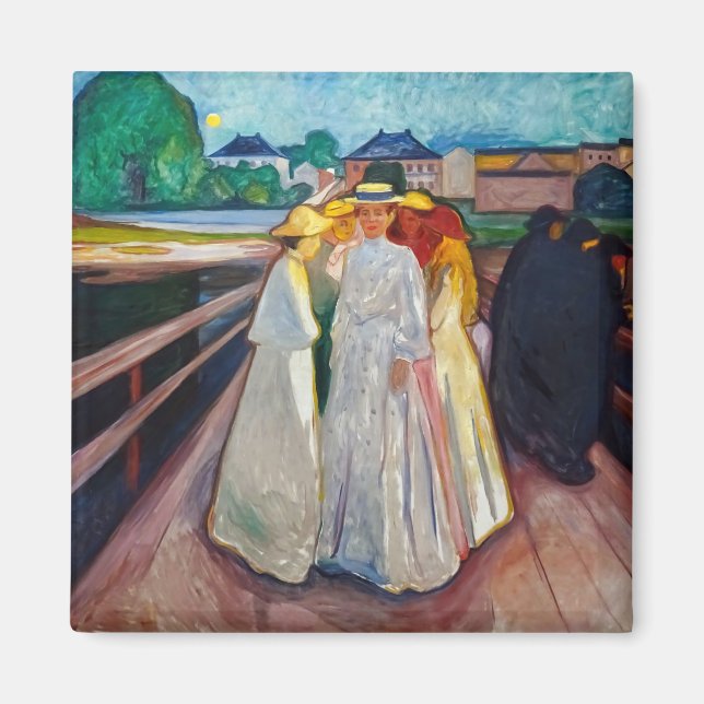 Edvard Munch - Flickorna på bron 1903 Magnet (Framsidan)