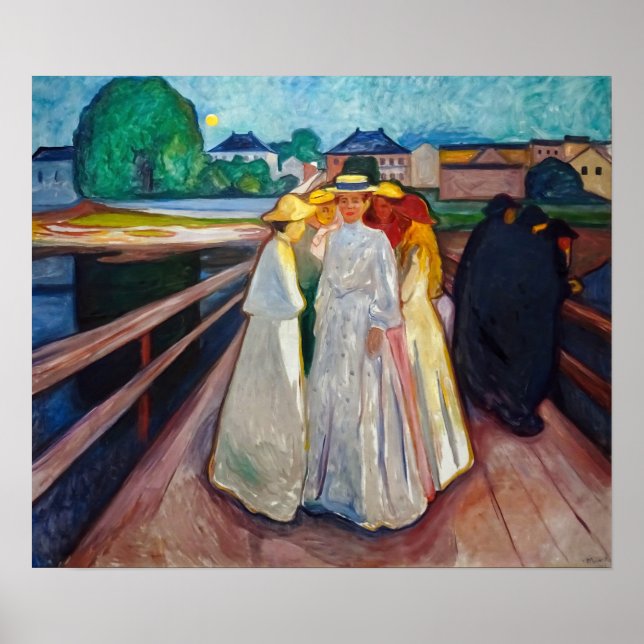 Edvard Munch - Flickorna på bron 1903 Poster (Framsidan)
