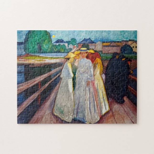 Edvard Munch - Flickorna på bron 1903 Pussel (Horisontell)