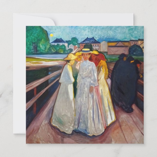 Edvard Munch - Flickorna på bron 1903 Tack Kort (Framsida)
