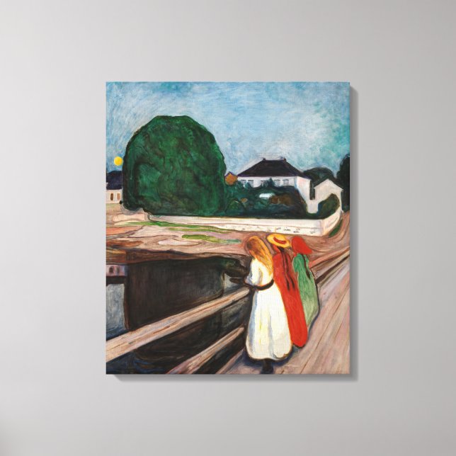 Edvard Munch - Flickorna på bron Canvastryck (Framsida)