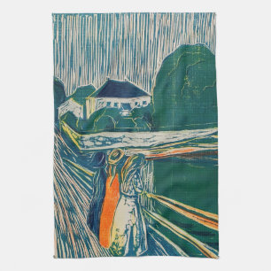 Edvard Munch - Flickorna på bron, Litograf Kökshandduk