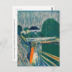 Edvard Munch - Flickorna på bron, Litograf Vykort