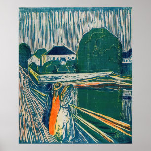 Edvard Munch - Flickorna på bron, Litografi Poster