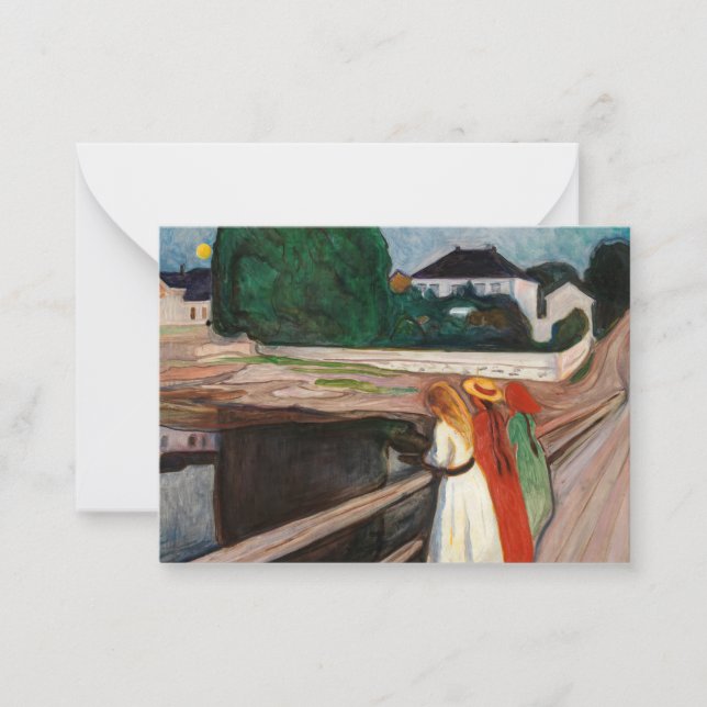 Edvard Munch - Flickorna på bryggan Anteckningskort (Framsida)