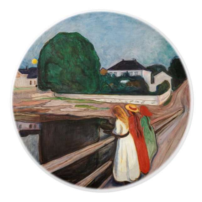 Edvard Munch - Flickorna på bryggan Knopp (Framsidan)