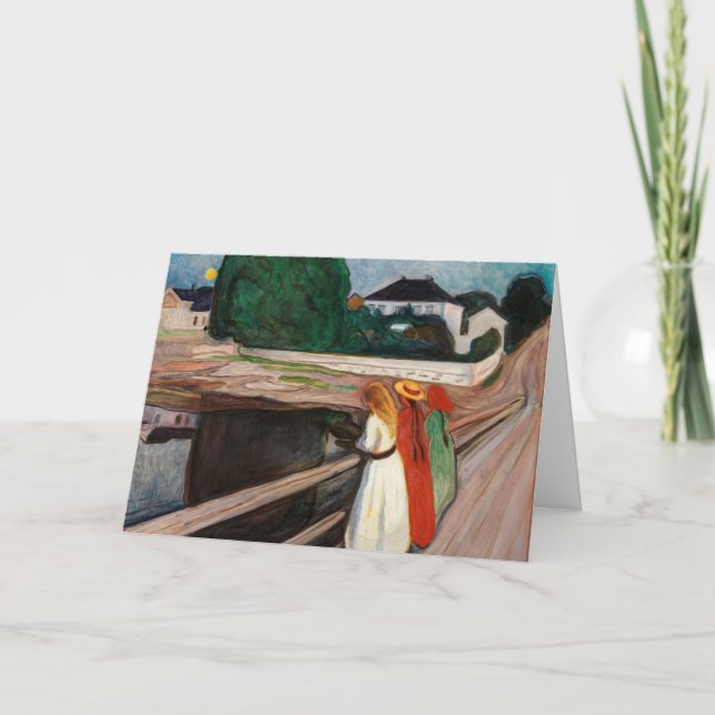 Edvard Munch - Flickorna på bryggan Kort (Framsida)