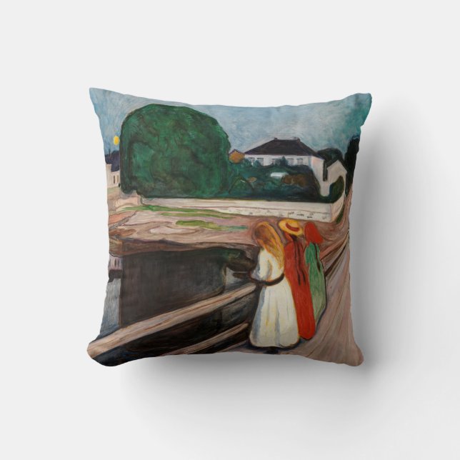 Edvard Munch - Flickorna på bryggan Kudde (Framsida)
