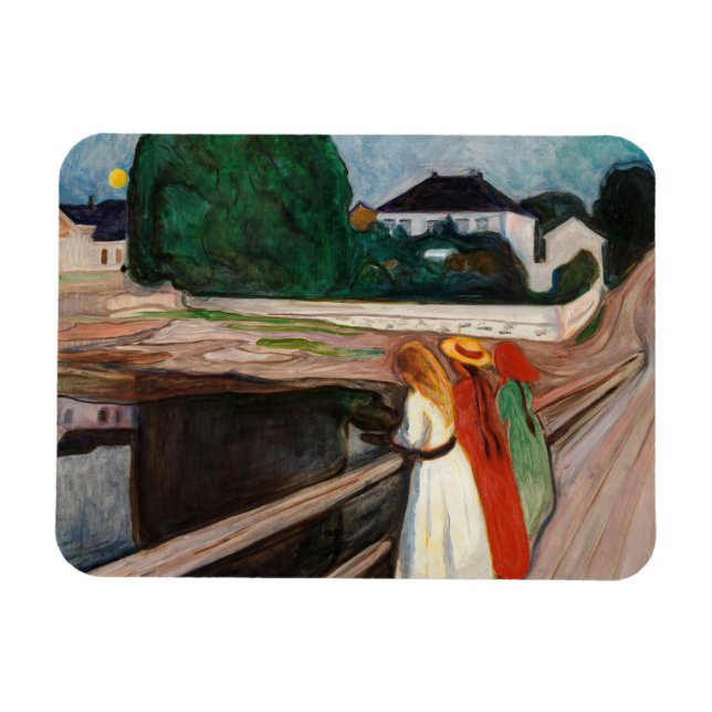 Edvard Munch - Flickorna på bryggan Magnet (Horisontell)