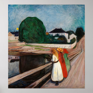 Edvard Munch - Flickorna på bryggan Poster