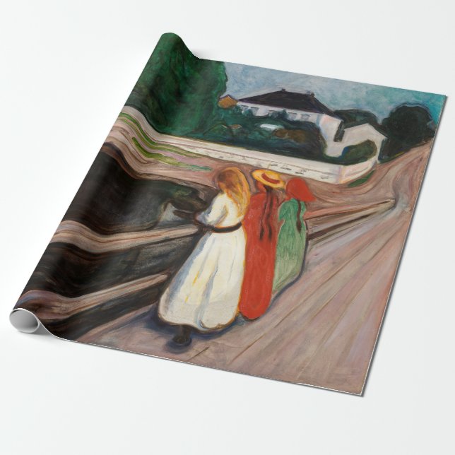 Edvard Munch - Flickorna på bryggan Presentpapper (Utrullad)