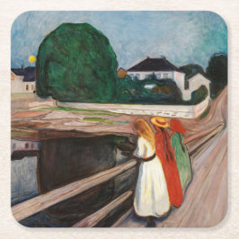Edvard Munch - Flickorna på bryggan Underlägg Papper Kvadrat
