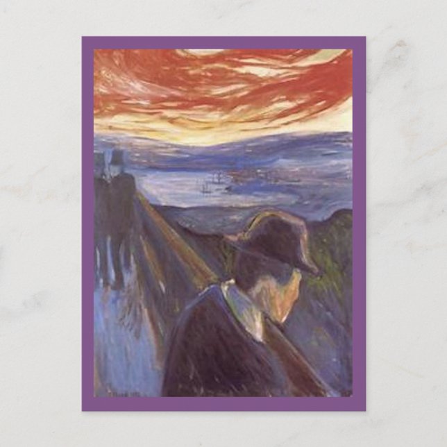 Edvard Munch, förtvivlan Vykort (Framsida)