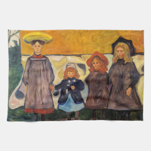 Edvard Munch - Fyra flickor i Asgardstrand Kökshandduk