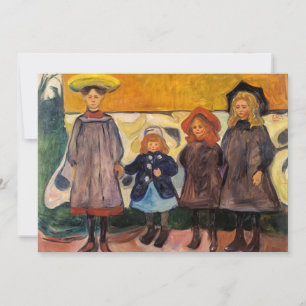 Edvard Munch - Fyra flickor i Asgardstrand Tack Kort