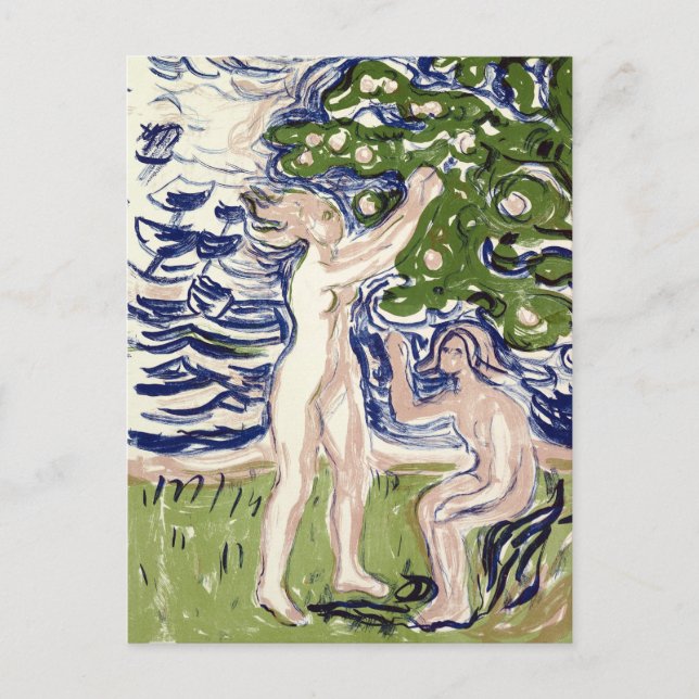 Edvard Munch Girls Picking Apples Vykort (Framsida)