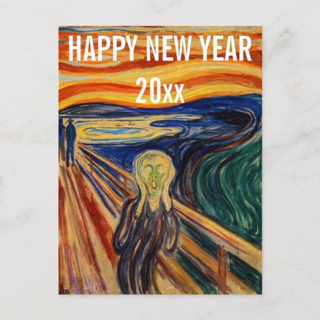 Edvard Munch - Gott nytt år från Skriet Vykort (Framsida)