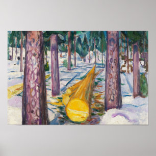 Edvard Munch - gulten loggar Poster
