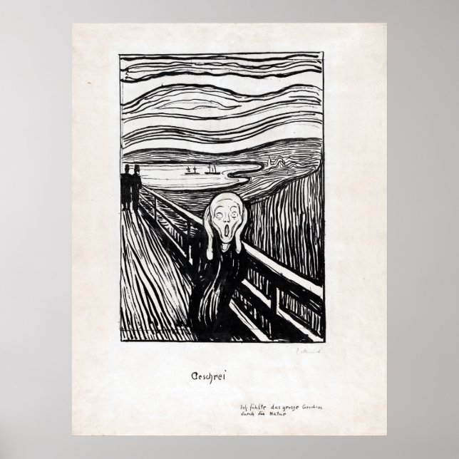 Edvard Munch Illustration the Skräm Poster (Framsidan)